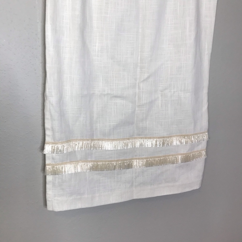 STAUD Women’s Andy fringed linen-blend midi skirt in ivory - Picture 7 of 10